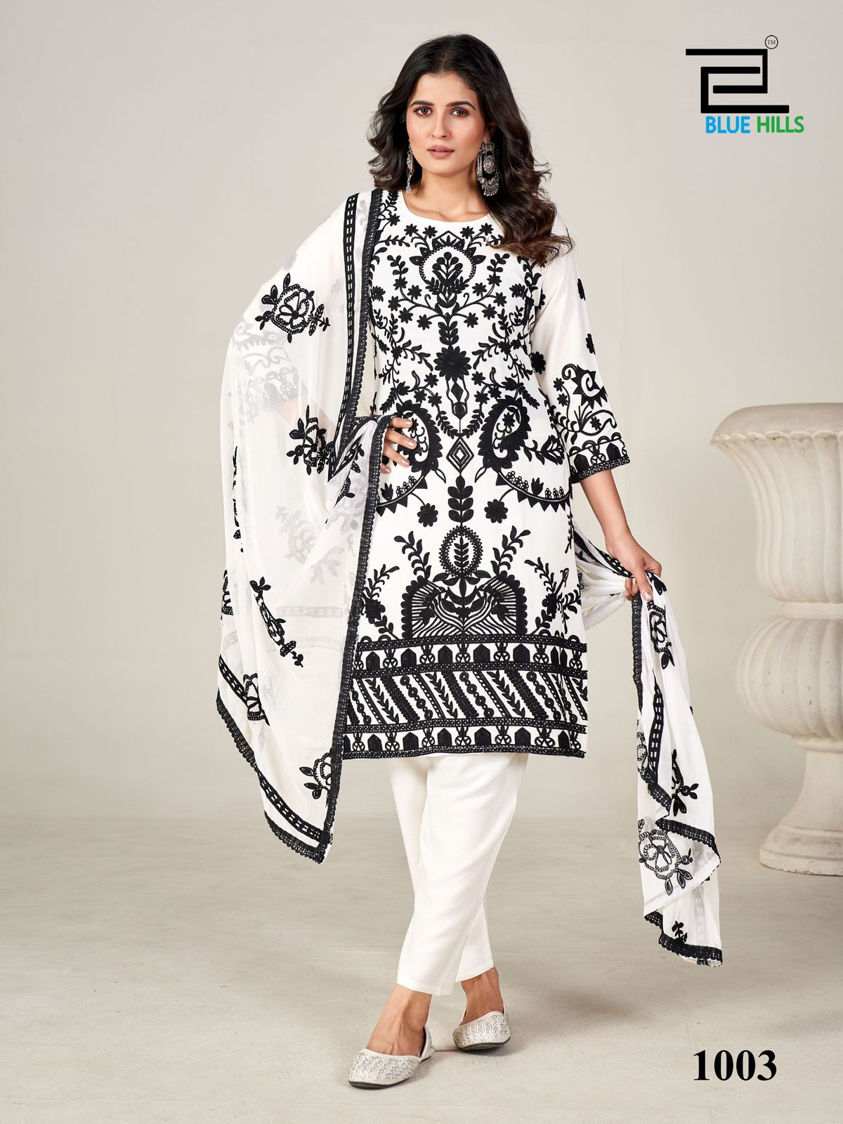 Sahiba By Blue Hills Rayon Heavy Work Designer Kurti With Bottom Dupatta Wholesale Online